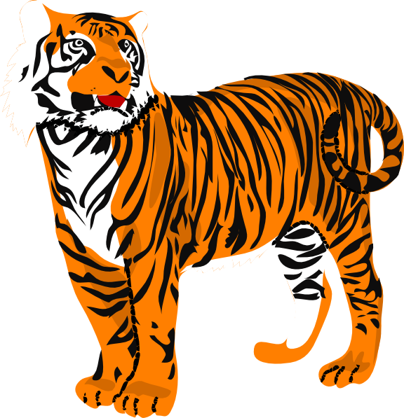 Standing Tiger Clip Art at Clker com vector clip art 